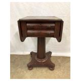 SMALL MAH. DOUBLE DRAWER DROPLEAF