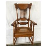 OAK CARVED LADIES ROCKER