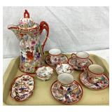ORIENTAL CHOC. SET HAND DECORATED