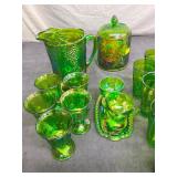 GREEN CARNIVAL COVERED PIECE