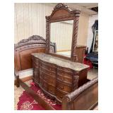 MATCHING DRESSER W/ MIRROR AND MARBLE