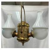 NICE BRASS VICT. ANGLE DOUBLE ANGLE LAMP