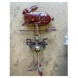 COPPER RABBIT WEATHER VANE