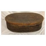 24IN. EARLY WOVEN BASKET W/LID 