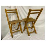 EARLY WOODEN FOLDING CHAIRS 