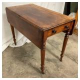 WALNUT DROP LEAF TABLE W/DRAWER 