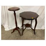 MAH. FERNSTAND & OCTAGON TABLE 