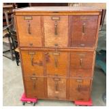 OAK 3 STACK FILE CABINET