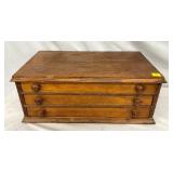 OAK 3 DRAWER SPOOL CABINET