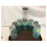LOT JARS MASON,BLUE CLEAR