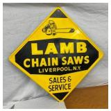 OLD STOCK LAMB CHAIN SAWS DEALER SIGN