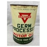 5QT. CONOCO GERM PROCESS MOTOR OIL CAN
