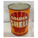 1QT GOLDEN SHELL MOTOR OIL CAN