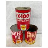 1QT X-100 SHELL, PREMIUM, ROTELLA CANS