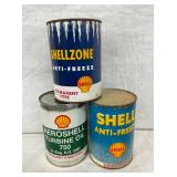 QT SHELL ANTIFREEZE AND AEROSHELL CANS