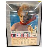FRAMED CHESTERFIELD CALENDAR 1958