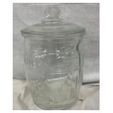 GLASS LID W/ PEANUT, 6 1/2X8 1/2