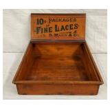 EARLY WOODEN 10C LANCES COUNTER BOX