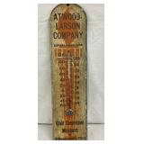 WOODEN ATWOOD LARSON THERMOMETER 4X15