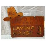 RED LAYING FEEDS SIGN 18X14
