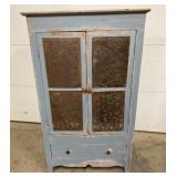 4 PUNCH TIN PIE SAFE W/ DRAWER