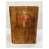 EARLY WOODEN 5G. MOBILOIL BOX