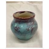 3.5" POTTERY JAR W/ CHINESE BLUE GLAZE