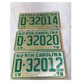 1978 NC EMB. LIC. TAGS