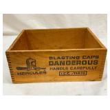 WOODEN HERCULES BLASTING CAP BOX 13X5