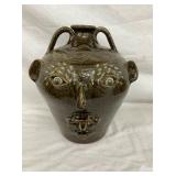 14" SIGNED RICHARD KALE FACE JUG 