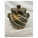 BB CRAIGS POTTERY SWIRL JAR W/ LID