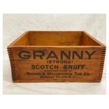 WOODEN GRANY SCOTCH SNUFF BOX 11X4