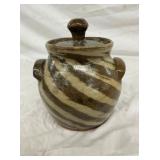 6" BB CRAIG POTTERY SWIRL JAR W/ LID
