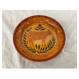 9" FOLTZ POTTERY DECO. BOWL W/ COW