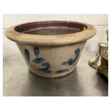 BLUE DECORATED MILK CROCK