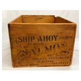 WOODEN SHIP AHOY SALMON BOX 20X10