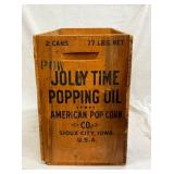 WOODEN JOLLY TIME POPCORN BOX