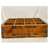 WOODEN SEAL ROCK DRINK CRATE 18X5