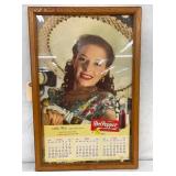 FRAMED DR. PEPPER CALENDAR 1948 PARTIAL