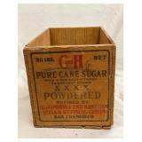 C&H PURE CAN SUGAR WOODEN BOX 