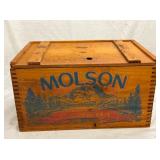 MOLSON BEER & ALE WOODEN BOX 