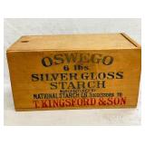 OSWEGO SILVER GLASS STARCH BOX W/LID 