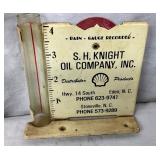 SHELL S.H. KNIGHT OIL CO. RAIN GAUGE 