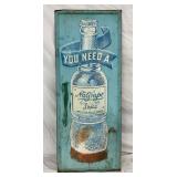 NuGrape Soda Self-Framed Embossed Tin Sign with Bottle Design, 17 1/2 x 43 Inches