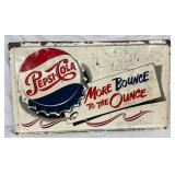 57-Inch x 33-Inch Embossed Self-Framed Pepsi-Cola ‘More Bounce to the Ounce’ Sign