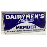 Porcelain Sign for Dairymen’s League Member, 14 x 7.5 Inche