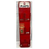 Red Metal 8 1/2 x 36 Inch Map Display with Flying A Service Branding