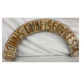 Brown’s Gulf Service Station Metal Marquee Sign, 35 x 18 Inches
