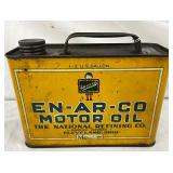 Rare Half-Gallon En-Ar-Co Motor Oil Can by The National Refining Co.