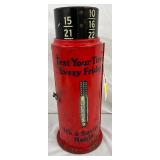 Red Metal Schrader Tire Gauge Display, 15 Inches Tall